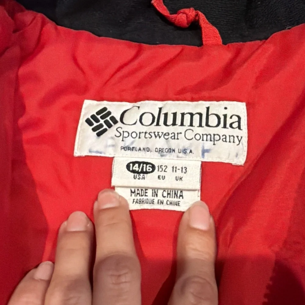 Columbia Red Black Tectonite Winter Jacket Kids Boys 14/16 No Hood – Used